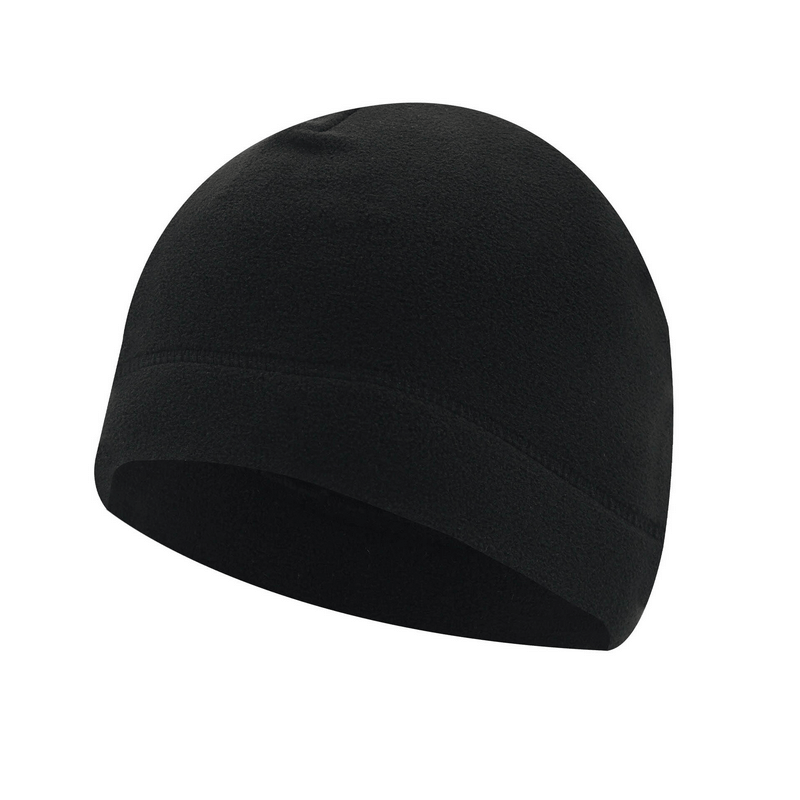 Unisex windproof fleece sports hat for fishing and hunting, black color, designed to lock in heat and keep out chill, size 60-62cm.